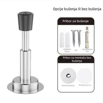 Hydraulični zatvarač vrata, zidna montaža, nehrđajući čelik, elektroplakirani završetak, ručna kontrola, moderan minimalistički stil