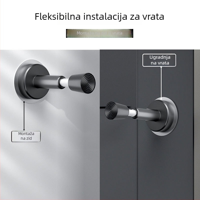 Hydraulični zatvarač vrata, zidna montaža, nehrđajući čelik, elektroplakirani završetak, ručna kontrola, moderan minimalistički stil