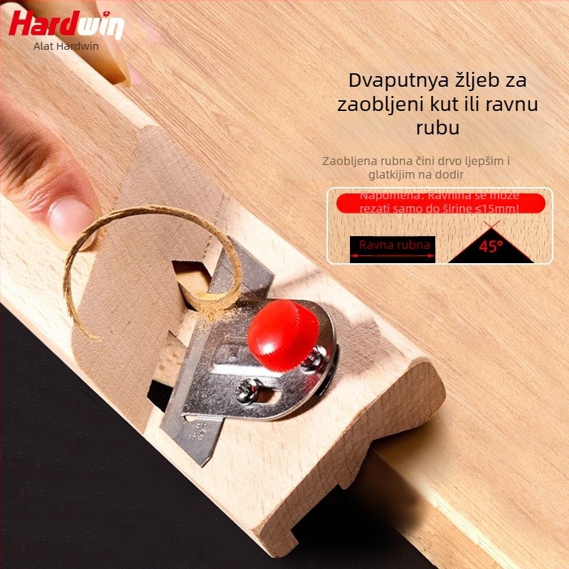 Alat za čamferiranje gipsane ploče, V-oblik 45°, dvostruka namjena, nož za završnu obradu drveta