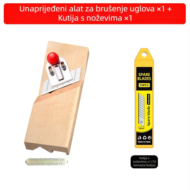 Alat za čamferiranje gipsane ploče, V-oblik 45°, dvostruka namjena, nož za završnu obradu drveta