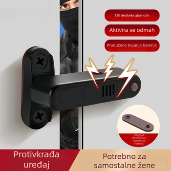 Alarmni doraz za vrata – tip zasuna (latch), aluminijska legura, elektroplatirani završetak, Belonsier, moderni minimalistički stil