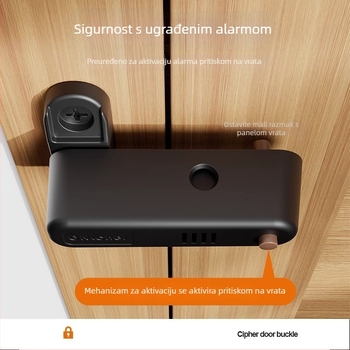 Alarmni doraz za vrata – tip zasuna (latch), aluminijska legura, elektroplatirani završetak, Belonsier, moderni minimalistički stil