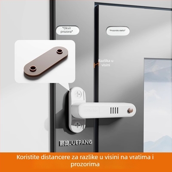 Alarmni doraz za vrata – tip zasuna (latch), aluminijska legura, elektroplatirani završetak, Belonsier, moderni minimalistički stil