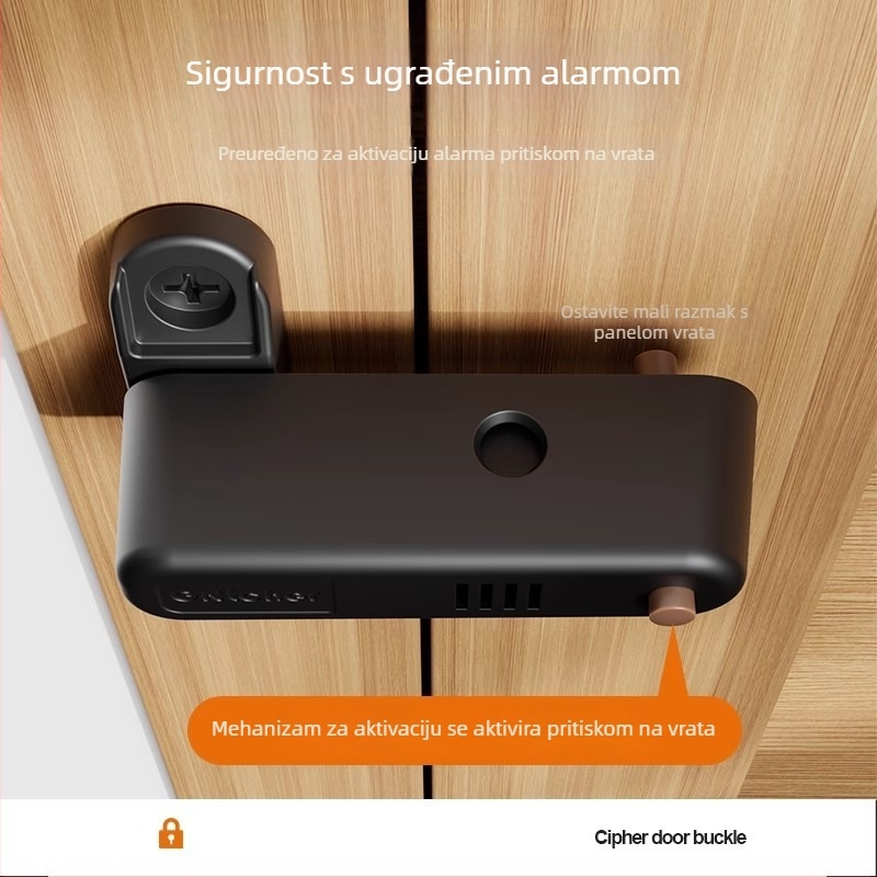 Alarmni doraz za vrata – tip zasuna (latch), aluminijska legura, elektroplatirani završetak, Belonsier, moderni minimalistički stil