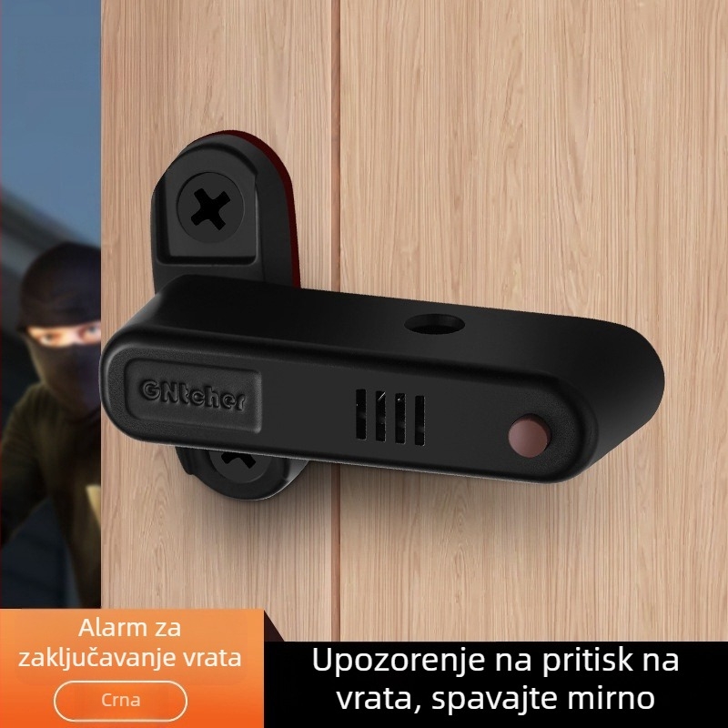 Alarmni doraz za vrata – tip zasuna (latch), aluminijska legura, elektroplatirani završetak, Belonsier, moderni minimalistički stil