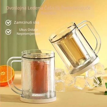 Dvostruko izolirana šalica za napitke i pivo – minimalistički plastični dizajn