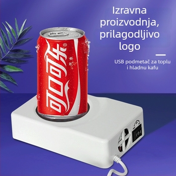 USB podmetač za napitke – hlađenje i grijanje, prenosni uz konstantnu temperaturu, plastično kućište i unutarnja nehrđajuća čelična obloga, model C-100