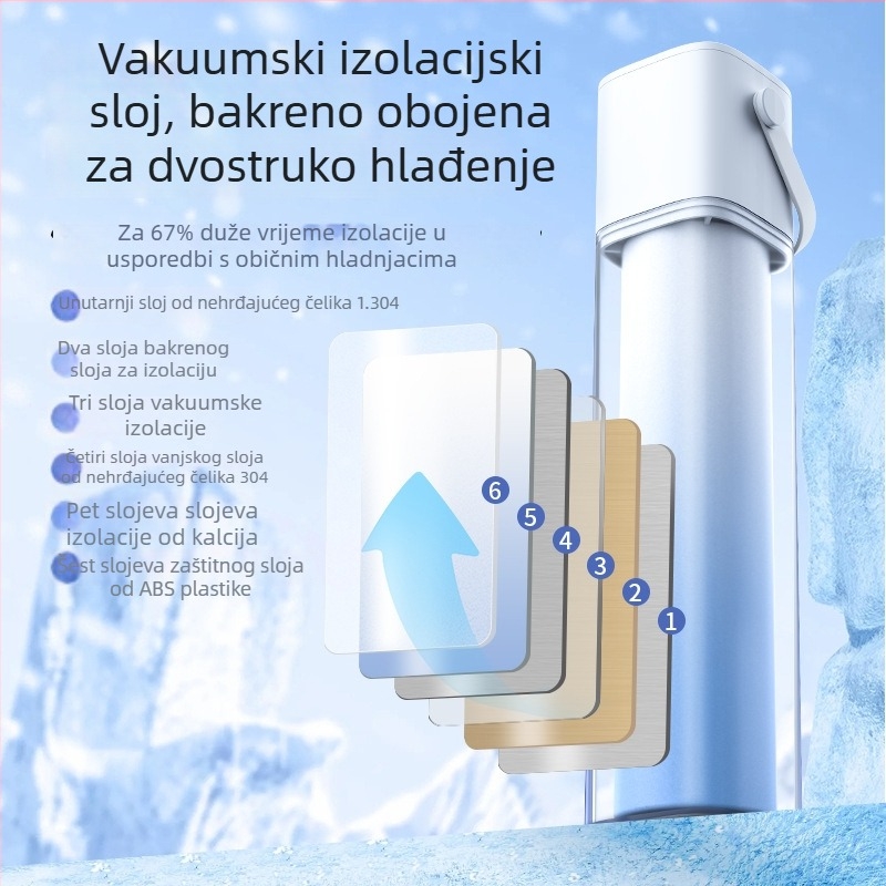 Chladić za inzulin — Prijenosni automobilni frižider za lijekove, 304 nehrđajući čelik, ≤5 L, -15°C do -25°C, 407 g