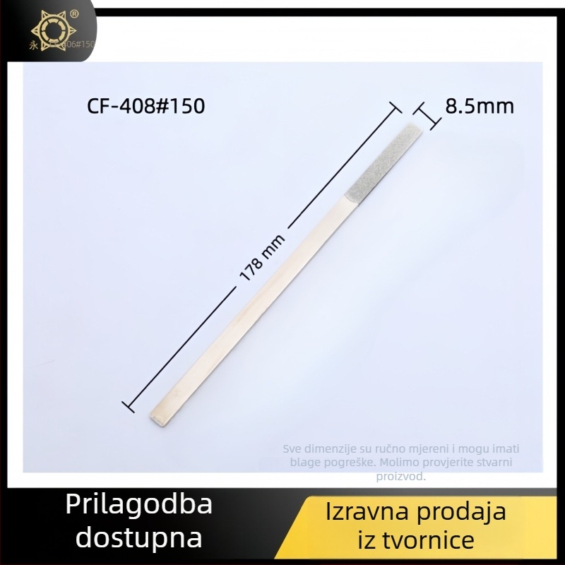 Set dijamantnih ploščatih fajlova, srednji zub, jednoslojni abraziv, za nemetale bez željeza