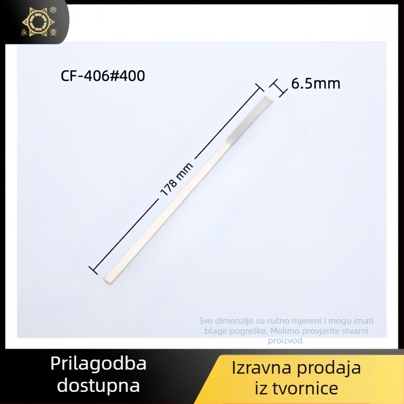 Set dijamantnih ploščatih fajlova, srednji zub, jednoslojni abraziv, za nemetale bez željeza