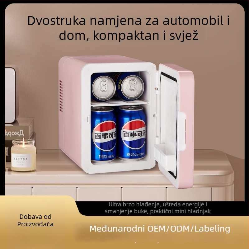 Prijenosni mini frižider za toplo i hladno, 6–10L, ABS, 12V/220V, 30–42W