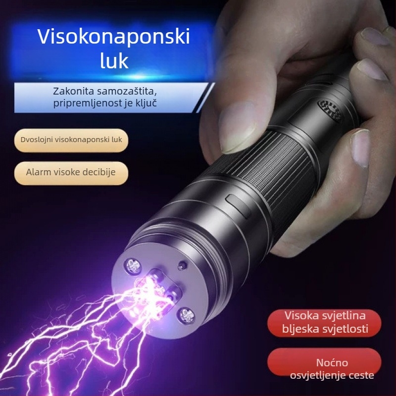 Sredstvo za samoubranu s električnim lukom, sklopivom palicom i alarmom — Marka: Other; Kategorija: Alati za preživljavanje
