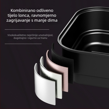 Električni lonac za kuhanje za 3–4 osobe, zapremina 5 L, 1000 W, regulacija temperature, zaštita od suhog kuhanja