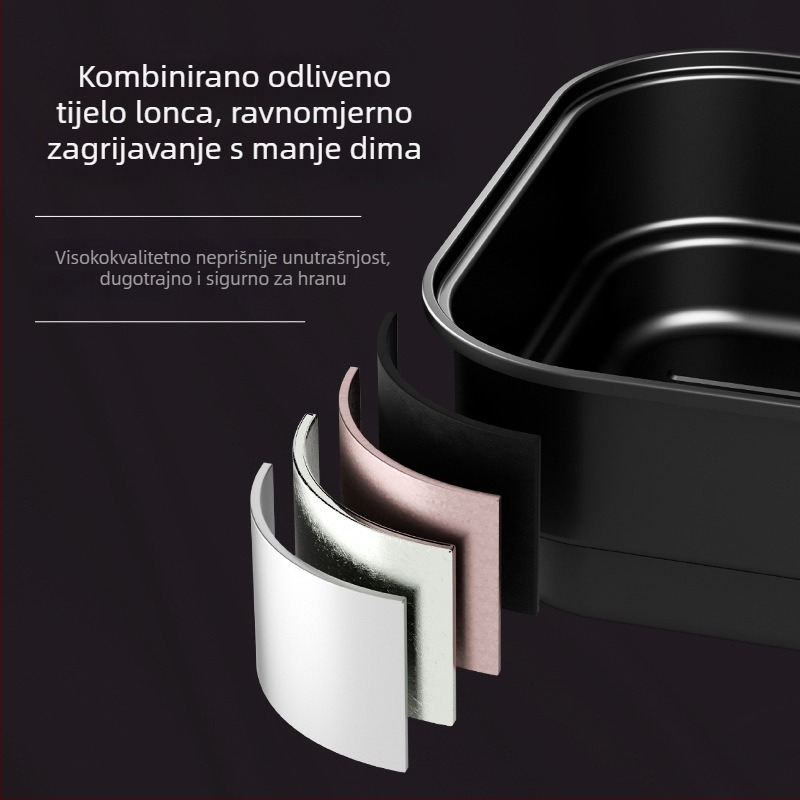 Električni lonac za kuhanje za 3–4 osobe, zapremina 5 L, 1000 W, regulacija temperature, zaštita od suhog kuhanja