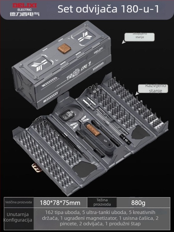 Premonition višefunkcionalni set odvijača od karbonskog čelika za kućnu elektroniku – rastavljanje mobitela i prijenosnih računala, čišćenje prašine; verzije: 21-in-1, 31-in-1, 33-in-1, 34-in-1