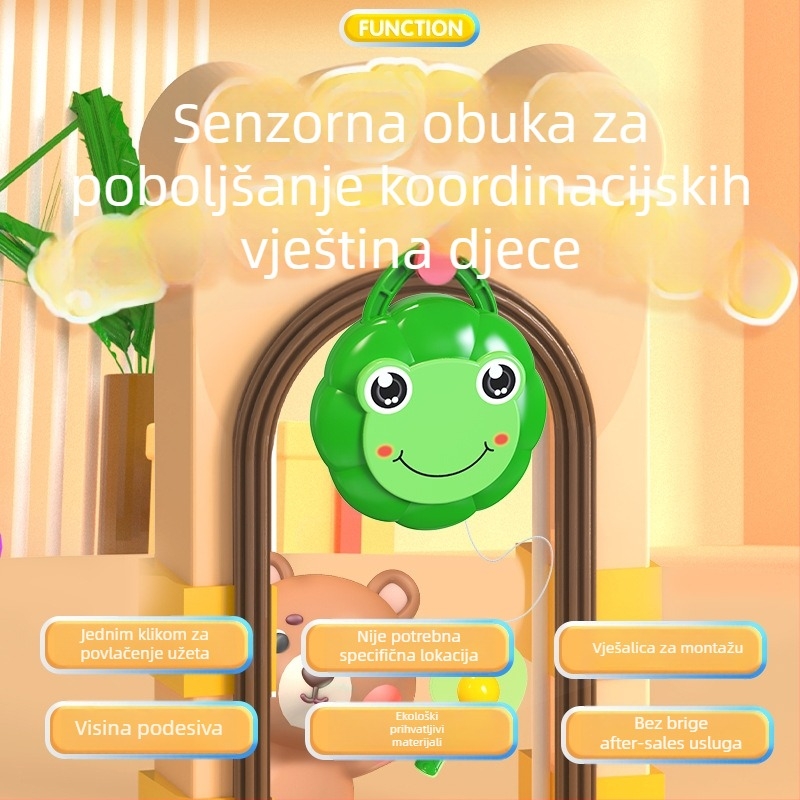 Dječji viseći ping-pong trening uređaj – unutarnji interaktivni senzorni alat za integraciju osjetila, PP materijal, CE EN71 certificiran, korekcija vida i koordinacija ruka-oca