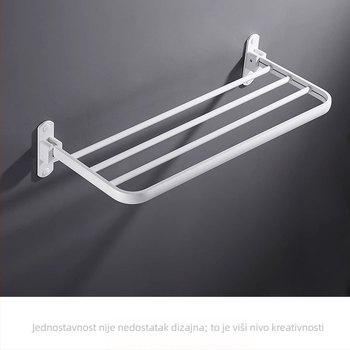 Držač za ručnike u kupaonici, jednoslojni, od Space aluminija, s lakiranim završetkom, sklopiv, nosivost 10 kg, moderni minimalistički stil