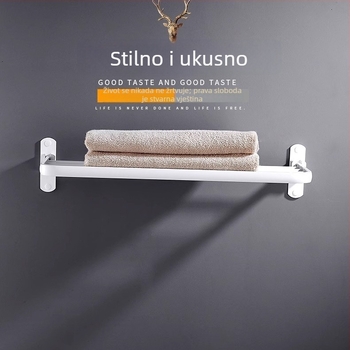Držač za ručnike u kupaonici, jednoslojni, od Space aluminija, s lakiranim završetkom, sklopiv, nosivost 10 kg, moderni minimalistički stil