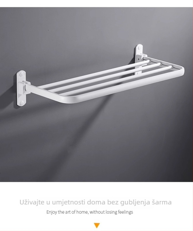 Držač za ručnike u kupaonici, jednoslojni, od Space aluminija, s lakiranim završetkom, sklopiv, nosivost 10 kg, moderni minimalistički stil