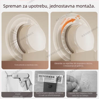 Nehrđajući čelični kuhinjski držač s vakuumom, bez bušenja, 600 g, japansko-korejski stil, Osd