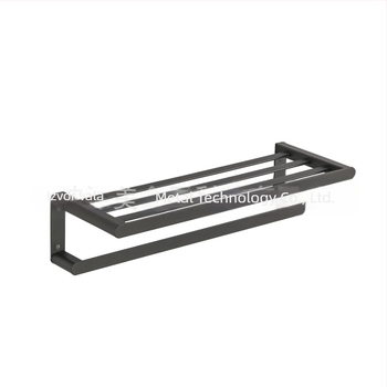 Držač za ručnike od Space aluminija, dvostruki sloj, dvostruke šipke, dvodijelni set, moderni minimalistički stil