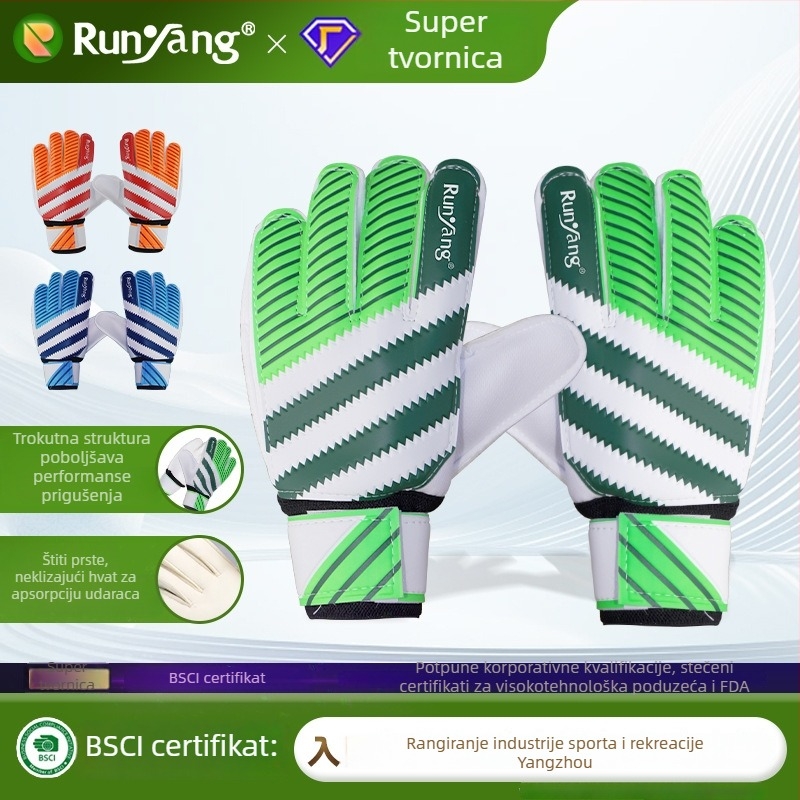 Rukavice za vratara za trening - unisex, protuklizne, zaštita prstiju, materijal: spužva, Runyang