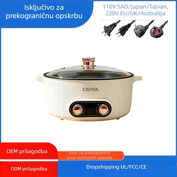 Električna posuda za fondue sa četiri odjeljka, dvostruki okus, 6 l, 110 V
