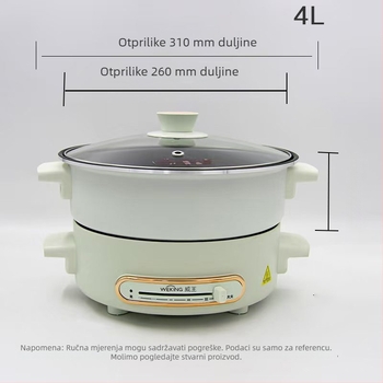 WeKing podijeljeni električni lonac za kuhanje, 4–5 L kapaciteta, višefunkcionalan