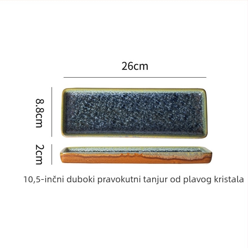 Porcelanska pravokutna pločica za sushi, japanski stil, pogodna za hot pot i roštilj, razni uzorci, kompatibilna s mikrovalnom pećnicom, mogućnost tiskanja logotipa.