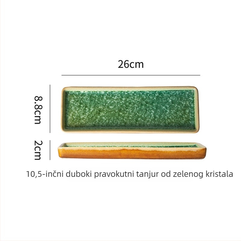 Porcelanska pravokutna pločica za sushi, japanski stil, pogodna za hot pot i roštilj, razni uzorci, kompatibilna s mikrovalnom pećnicom, mogućnost tiskanja logotipa.