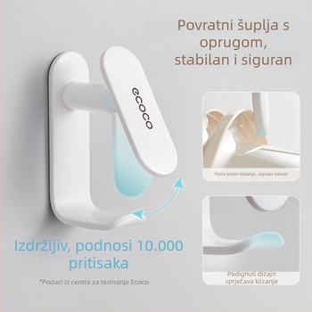 Zidni organizator kupaonice s kukom za umivaonik, plastike, bez bušenja, moderan minimalistički stil, težina 90 g