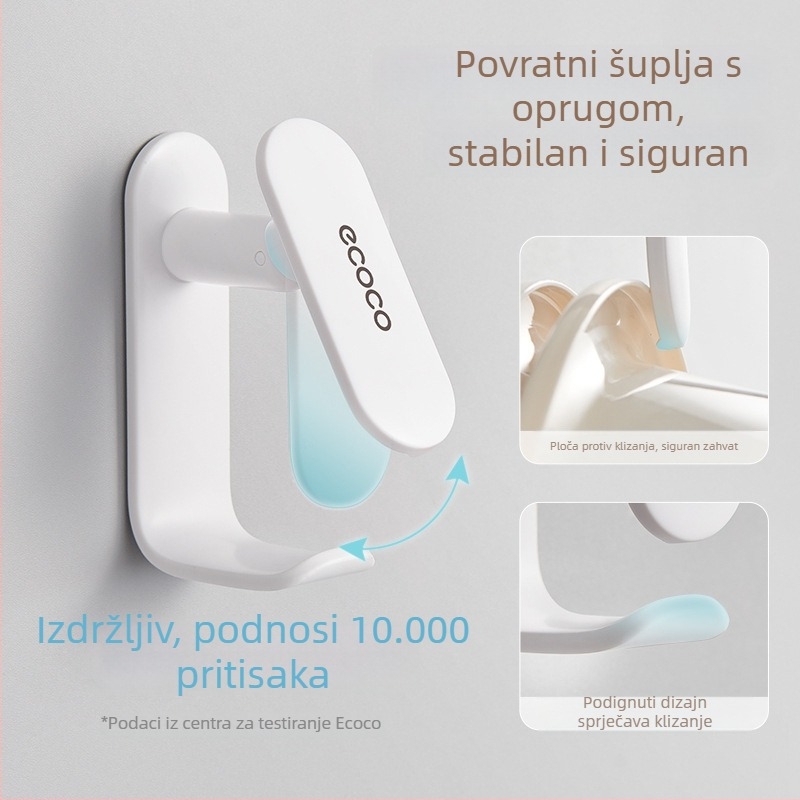 Zidni organizator kupaonice s kukom za umivaonik, plastike, bez bušenja, moderan minimalistički stil, težina 90 g