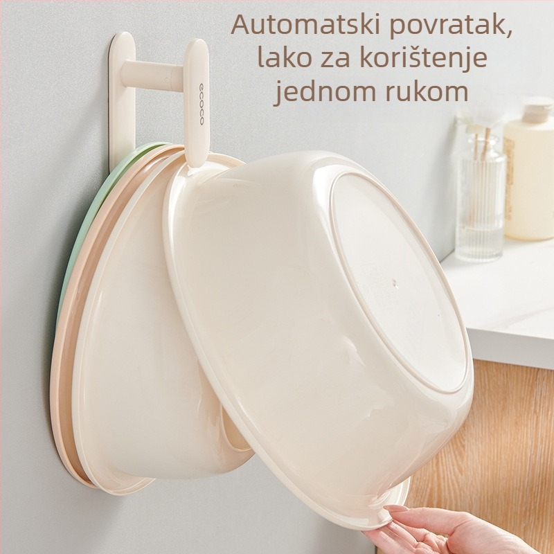 Zidni organizator kupaonice s kukom za umivaonik, plastike, bez bušenja, moderan minimalistički stil, težina 90 g