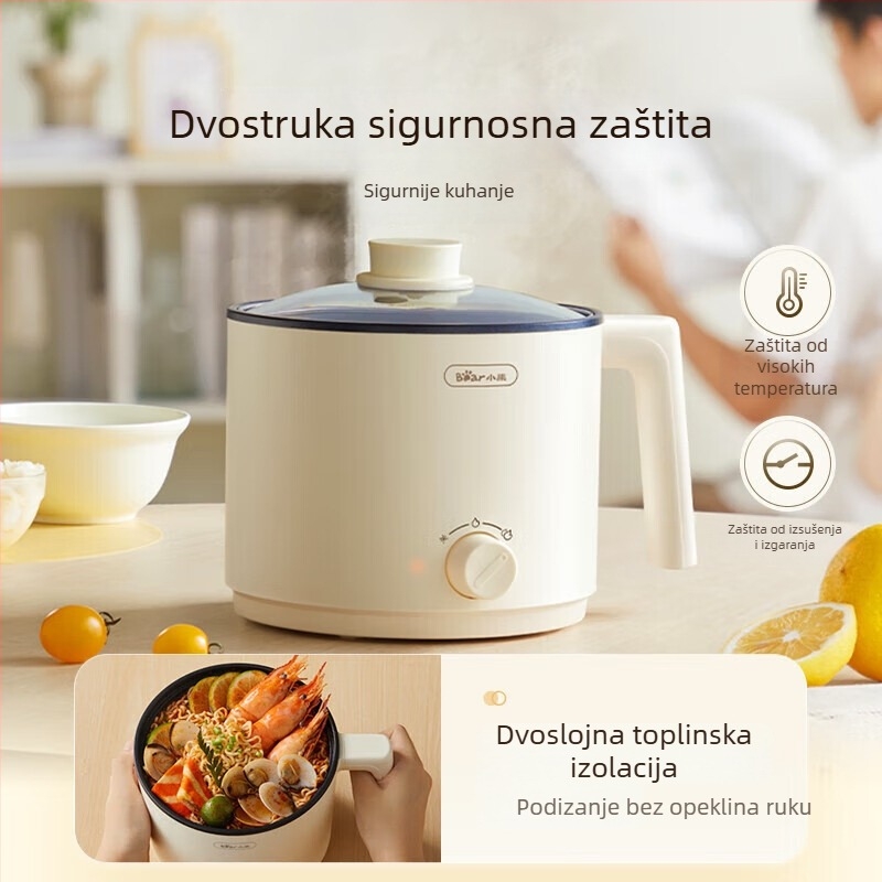 Bear električna posuda za kuhanje s parom za jednu osobu - čišćenje All-in-One, upravljanje gumbom, izolacija, 1 unutarnja uložak