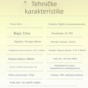 Monokularni teleskop za promatranje ptica s velikom otvorom i varijabilnim zumom, kompatibilan s fotografiranjem i snimanjem videa na telefonu, HD profesionalno.