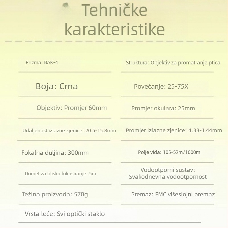 Monokularni teleskop za promatranje ptica s velikom otvorom i varijabilnim zumom, kompatibilan s fotografiranjem i snimanjem videa na telefonu, HD profesionalno.