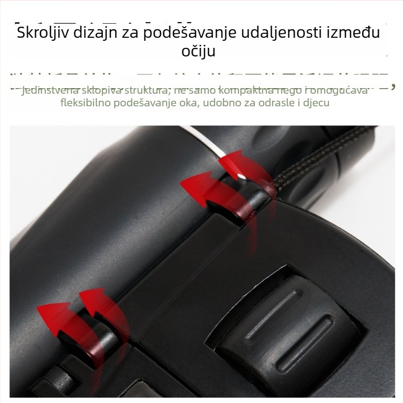 Binokularni teleskop 8x21, vidno polje 131 m/1000 m, izlazna zjenica 22 mm, prilagođeno procesiranje