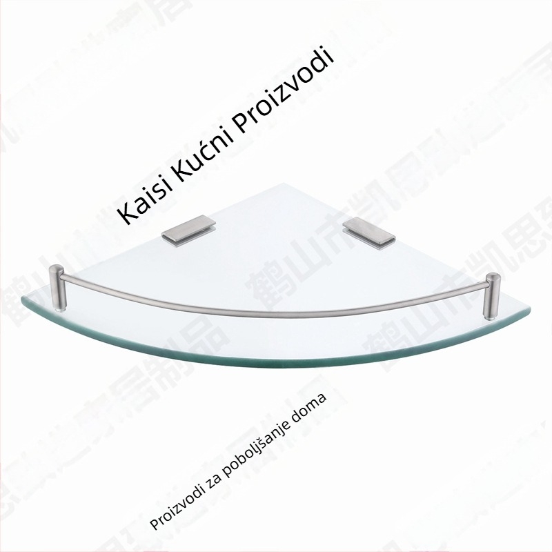 BGS2101A Trokutni stakleni stalak od 304 nehrđajućeg čelika, kromirani završni sloj, nosivost 15–20 kg, 1 razina, kupaonica