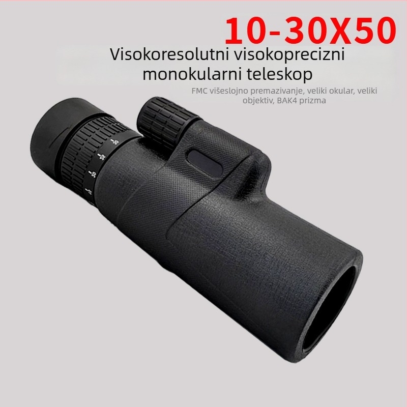 Monokularni teleskop 10-30x50 za fotografiranje mobitelom, na otvorenom, pri slabom osvjetljenju