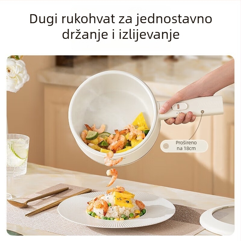 MC-XZE2017 Električni kuhalo s parom, kapacitet do 2 L, 2 sloja, unutarnji spremnik od nehrđajućeg čelika, mehaničko upravljanje, grill i shabu-shabu, za 4–5 porcija