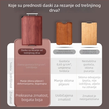 Amy daska za rezanje od trešnje – masivno drvo, dvostrana daska za kuhinju