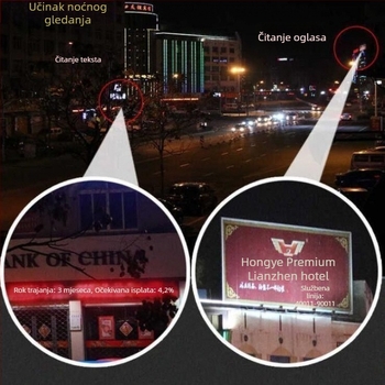 Ruhong stabilizirani monokularni ribolovni teleskop, nosivi na glavi, povećanje 0.01x, promjer izlazne zjenice 0.01, udaljenost izlazne zjenice 0.01