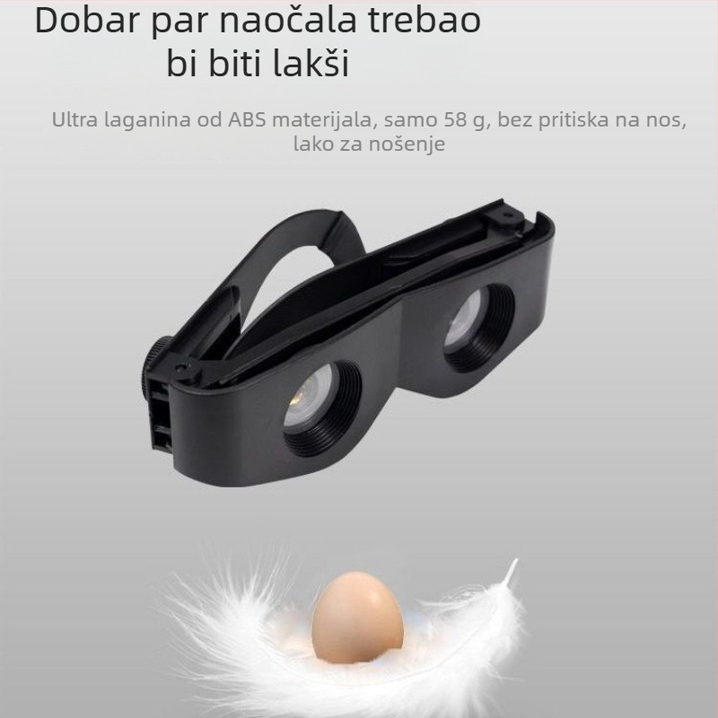 Ruhong stabilizirani monokularni ribolovni teleskop, nosivi na glavi, povećanje 0.01x, promjer izlazne zjenice 0.01, udaljenost izlazne zjenice 0.01