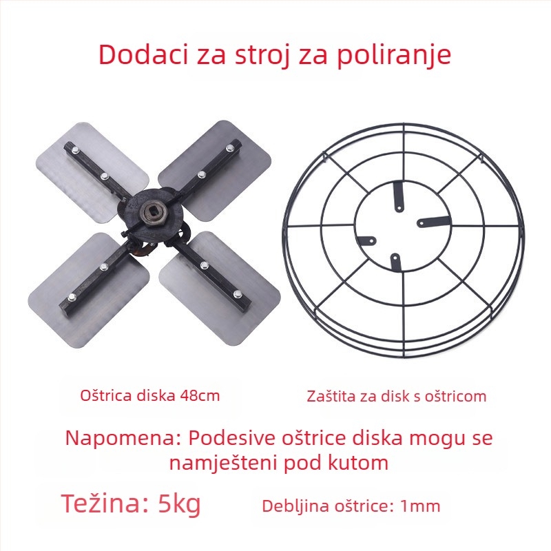 Set dodataka za brušenje cementa: plastični disk za brušenje, spužvasti disk, brusni papir i metalna ploča – marka Winning