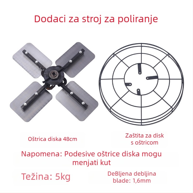 Set dodataka za brušenje cementa: plastični disk za brušenje, spužvasti disk, brusni papir i metalna ploča – marka Winning
