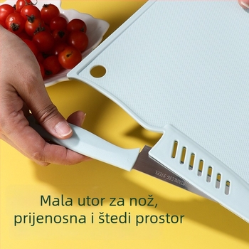 Dvostruki nož za voće i daska za rezanje, plastični prenosni kuhinjski višefunkcionalni alat za dom i kampiranje
