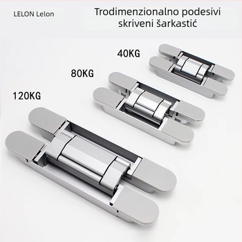 Zinkov legura, križni H-šarka za vrata, skrivena, visoke nosivosti, europskog stila, 3D podesiva vrata šarka, modeli G40/G80/G120