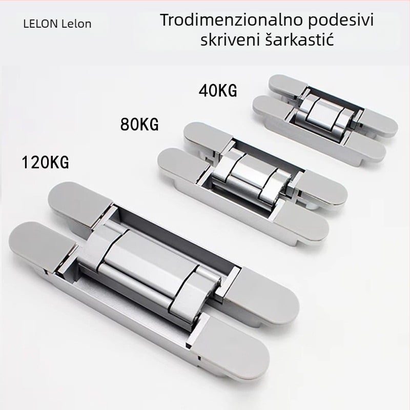 Zinkov legura, križni H-šarka za vrata, skrivena, visoke nosivosti, europskog stila, 3D podesiva vrata šarka, modeli G40/G80/G120