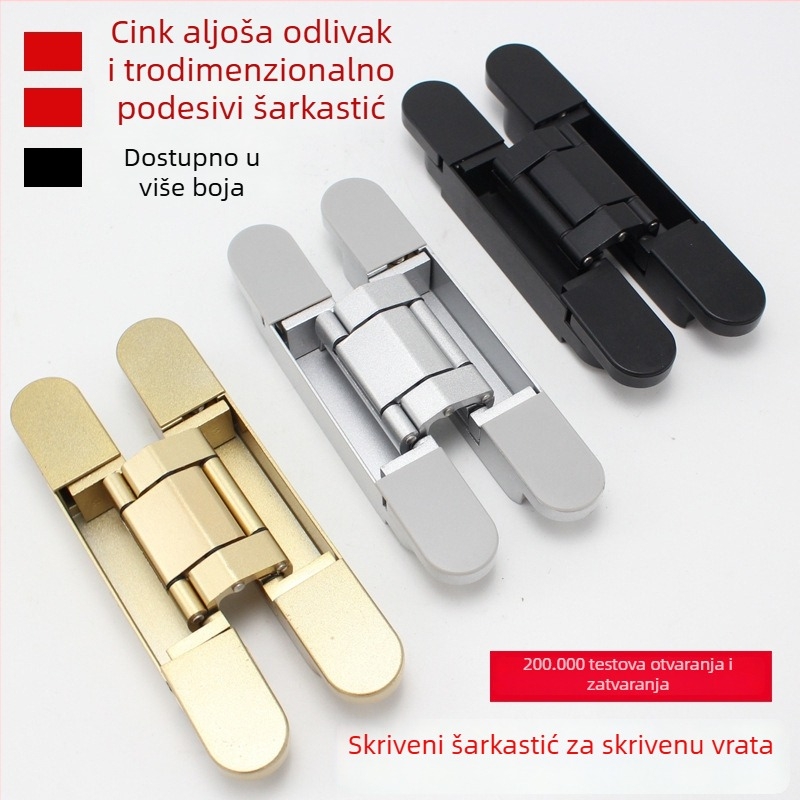 Zinkov legura, križni H-šarka za vrata, skrivena, visoke nosivosti, europskog stila, 3D podesiva vrata šarka, modeli G40/G80/G120