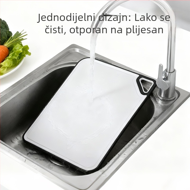Daska za rezanje od pšenične slame - dvostrana, antibakterijska, protuklizna, protiv plijesni, za kućnu kuhinju